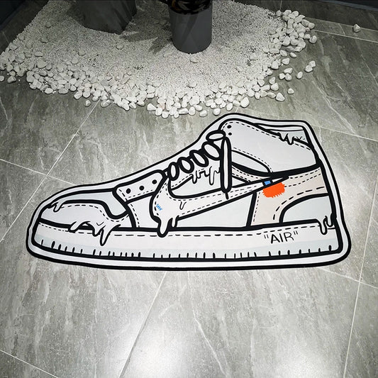 Plain White Nike Sneaker Design Shoes Shape Carpet Fashion Home Decoration Rugs (SS056)