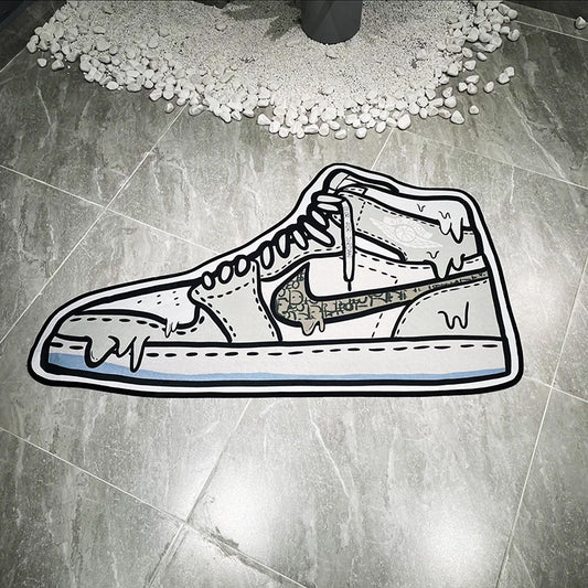 Plain White Nike Air Jordan X Dior Sneaker Shoes Shape Carpet Luxury Fashion Decoration Rugs (SS057)