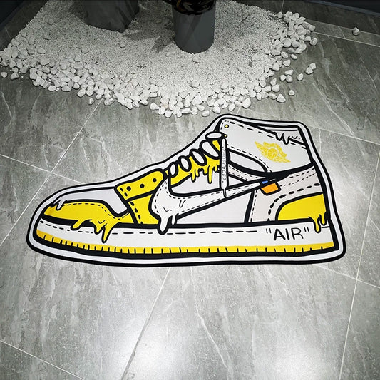 Yellow White Nike Air Jordan Design Shoes Shape Carpet Fashion Sneaker Area Decoration Rugs (SS059)