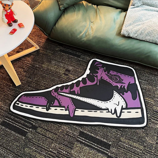 Purple Nike Air Jordan Sneaker Design Shoes Shape Carpet Fashion Room Decoration Rugs (SS061)