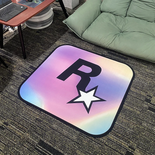 Gaming Room Decoration Rugs Rockstar Game Brand Logo Design Square Carpet (SR004)