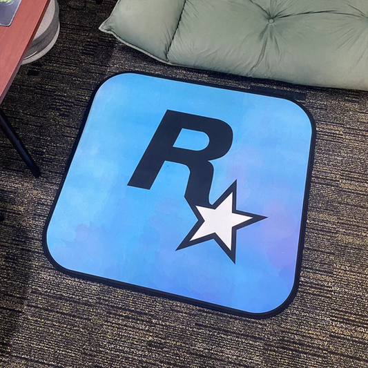 Blue Design Rockstar Game Design Square Carpet Gaming Room Decoration Rugs (SR001)