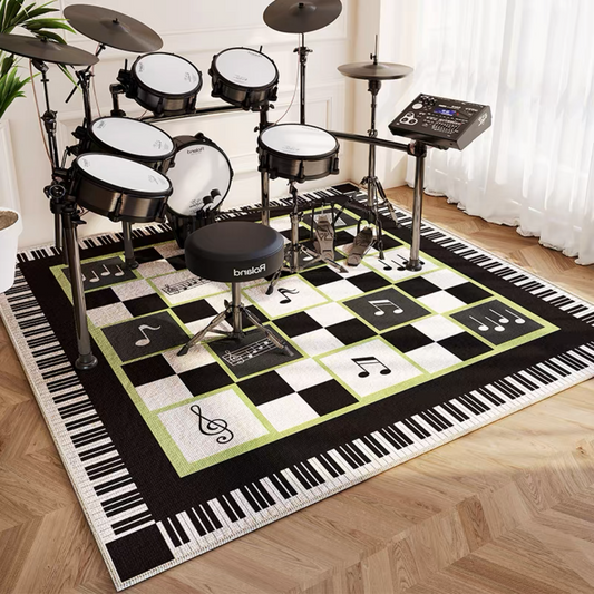 Music Note Piano Keyboard Studio Room Decoration Rugs Drum Kit Area Square Carpet (SD008)