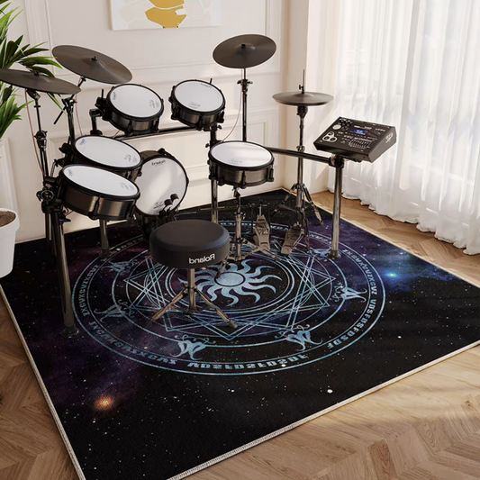 Milky Way Galaxy Design Drum Kit Area Square Carpet Recording Studio Decoration Rugs (SD006)