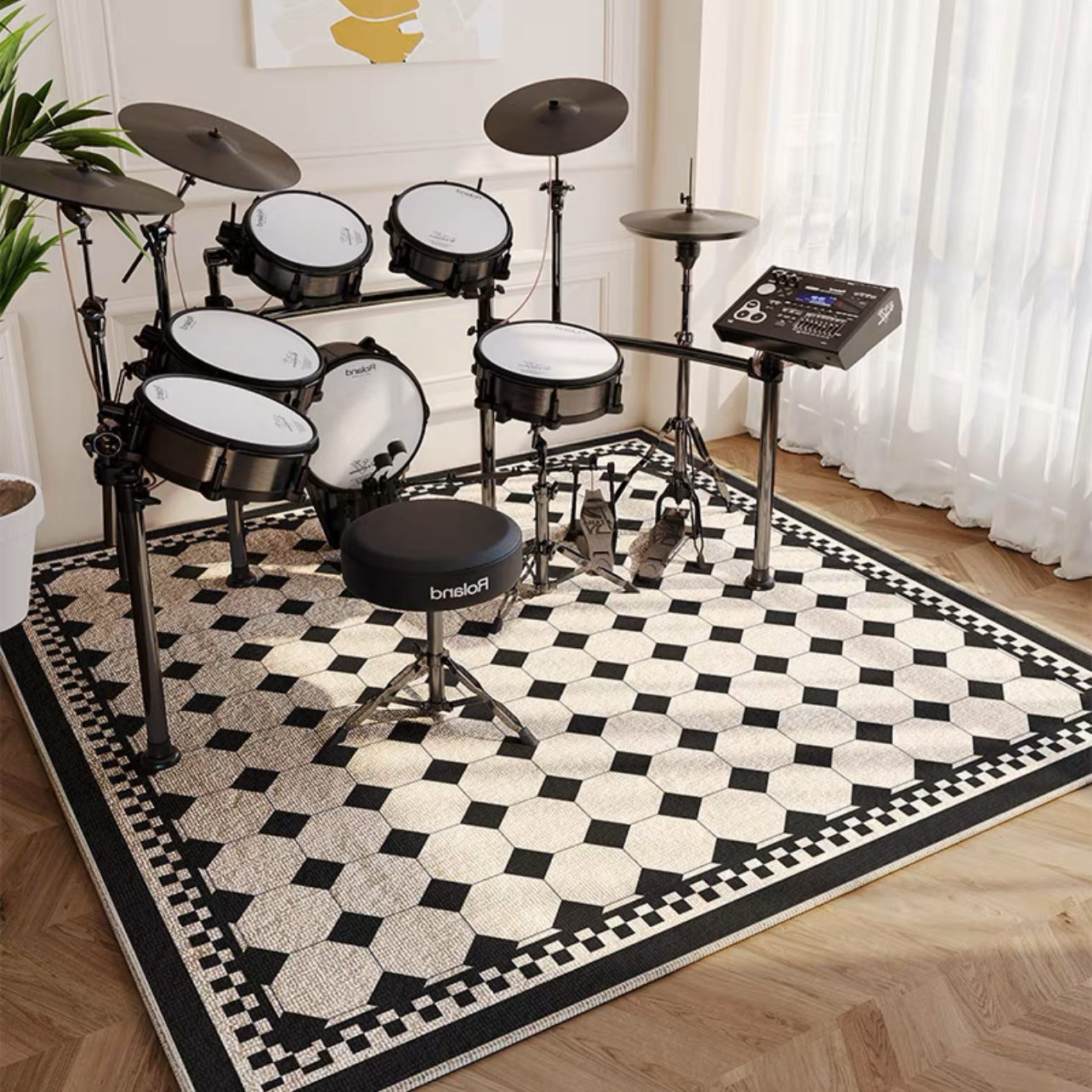 Square Carpet Drum Kit Area Musician Recording Room Decoration Rugs (SD001)