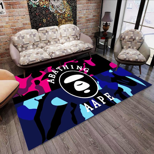 Two Tones Colour Bathing Aape Design Home Decoration Rectangle Area Rugs (A005)