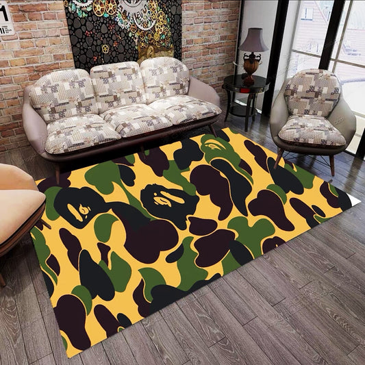 Streetwear Aape Army Monkey Design Home Decoration Rectangle Area Rugs (A001)