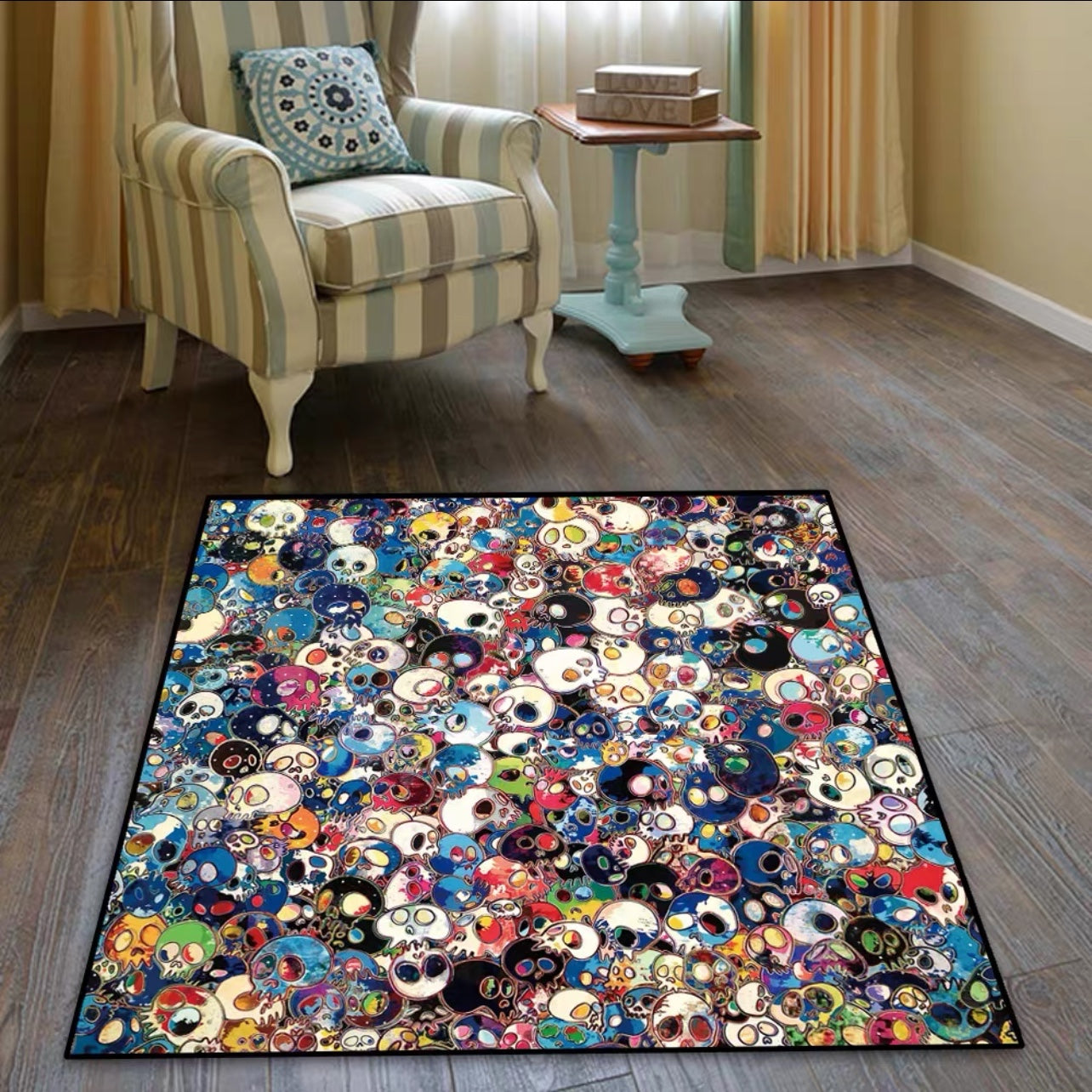 Takashi Murakami Streetwear Brand Street Art Design Square Carpet Home Decoration Rugs (S018)