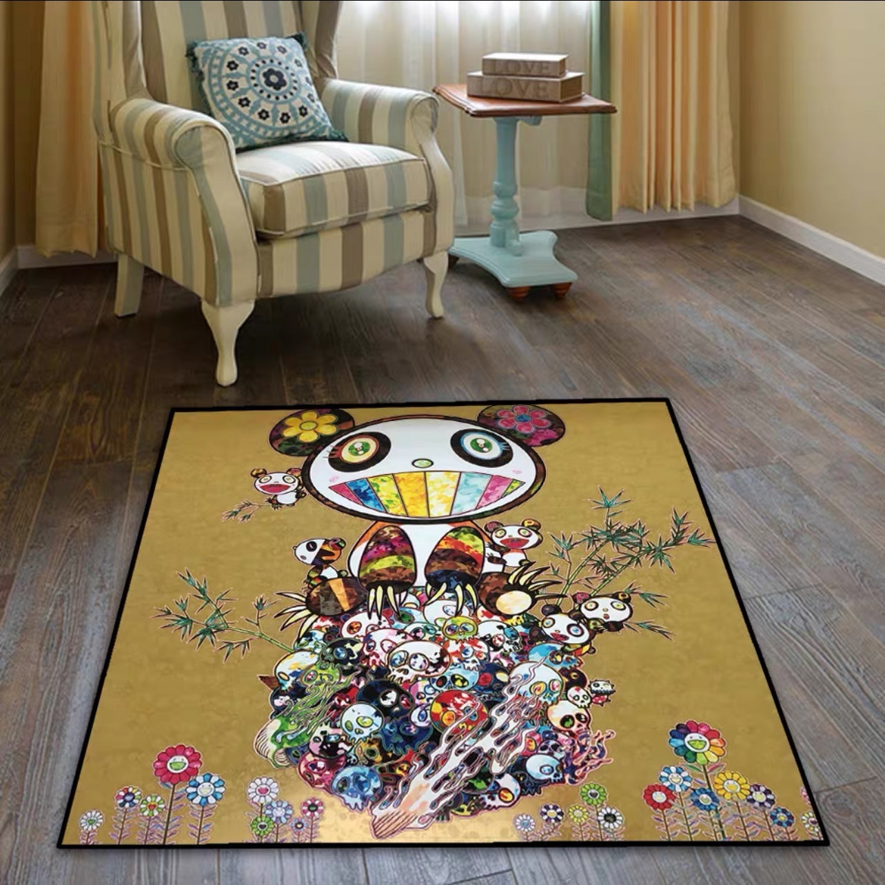 Takashi Murakami Street Art Design Modern Home Decoration Square Area Rugs (SM014)