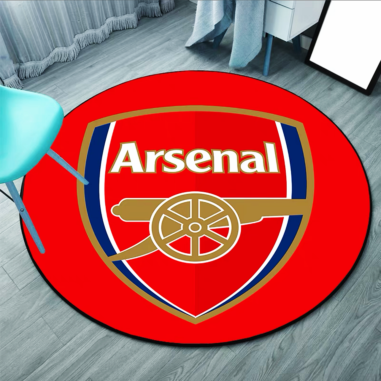 Arsenal Football Team Logo Premier League Team Round Carpet Home Decoration Area Rugs (RFT002)