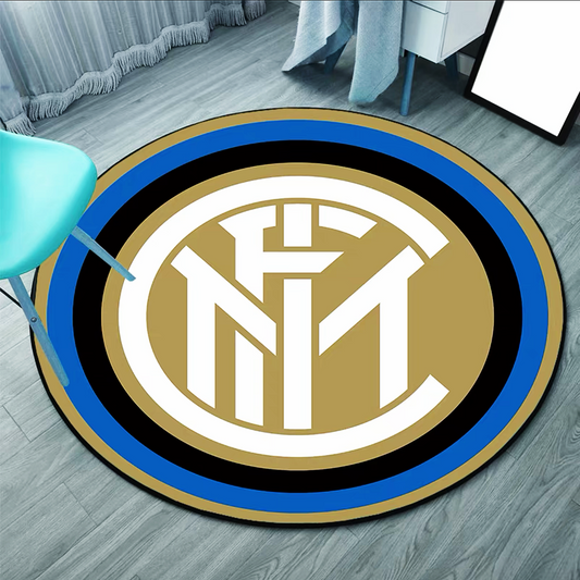 Inter Milan Italy Series A Football Team Logo Design Room Decoration Round Area Rugs (RFT005)