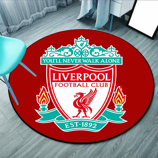 Liverpool English Premier League Football Team Logo Design Home Decoration Round Area Rugs (RFT007)