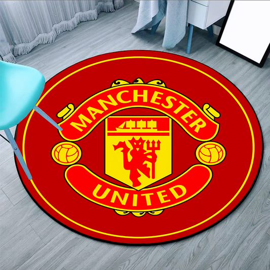 Manchester United Premier League Football Team Logo Design Round Carpet Home Decoration Rugs (RFT008)