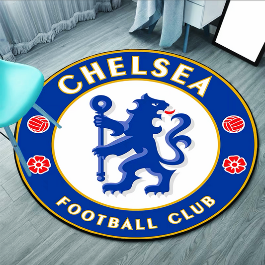 Chelsea Premier League Football Team Logo Design Home Decoration Round Area Rugs (RFT010)