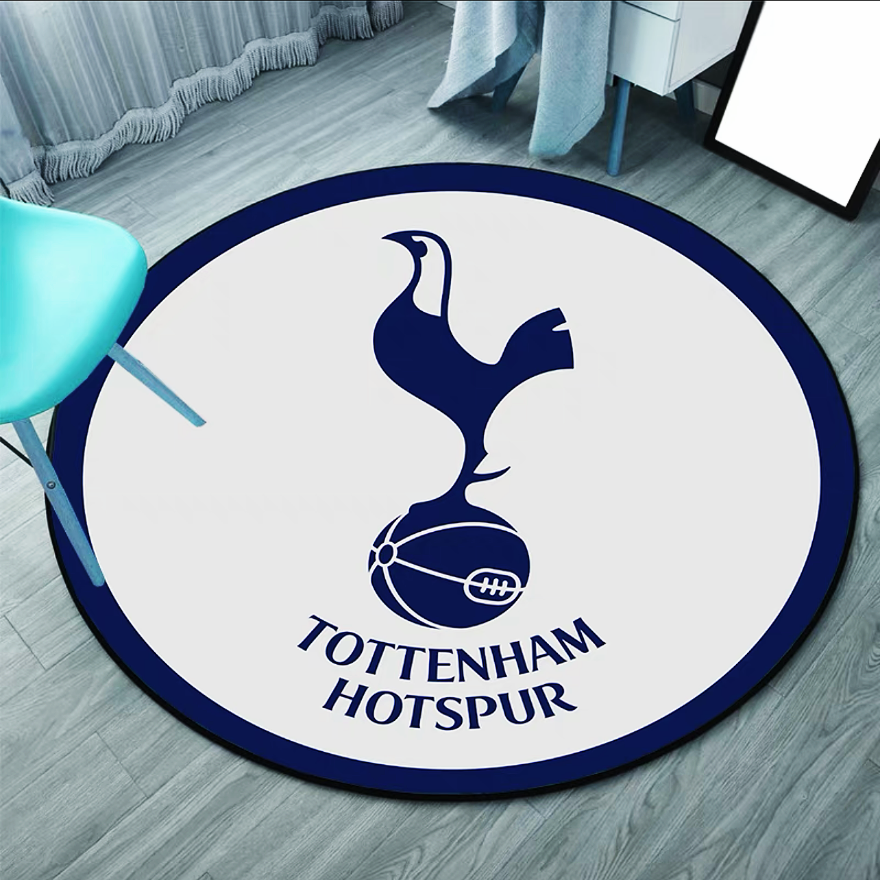 Tottenham Hotspur Premier League Football Team Logo Design Round Carpet Room Decoration Rugs (RFT011)