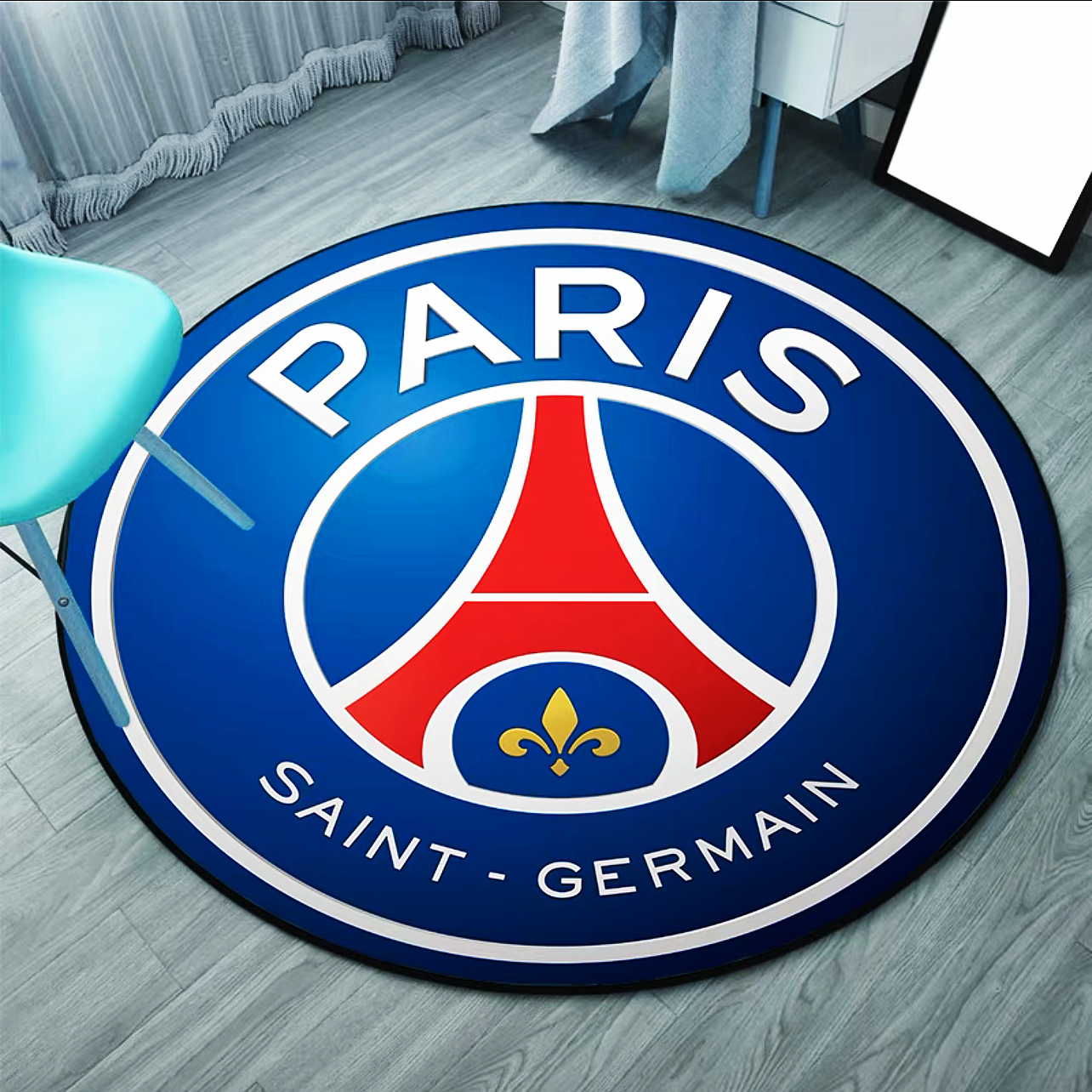 Paris Saint-Germain PSG France Ligue 1 Football Team Logo Home Decoration Round Area Rugs (RFT013)