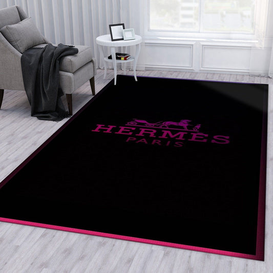 Hermes Black Pink Simple Luxury Home Decoration Rectangle Area Rugs (H005)